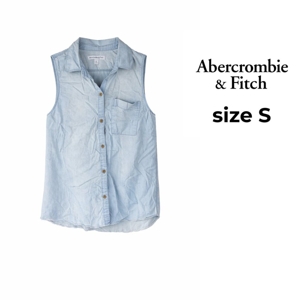 Abercrombie & Fitch Light Blue Denim Vest